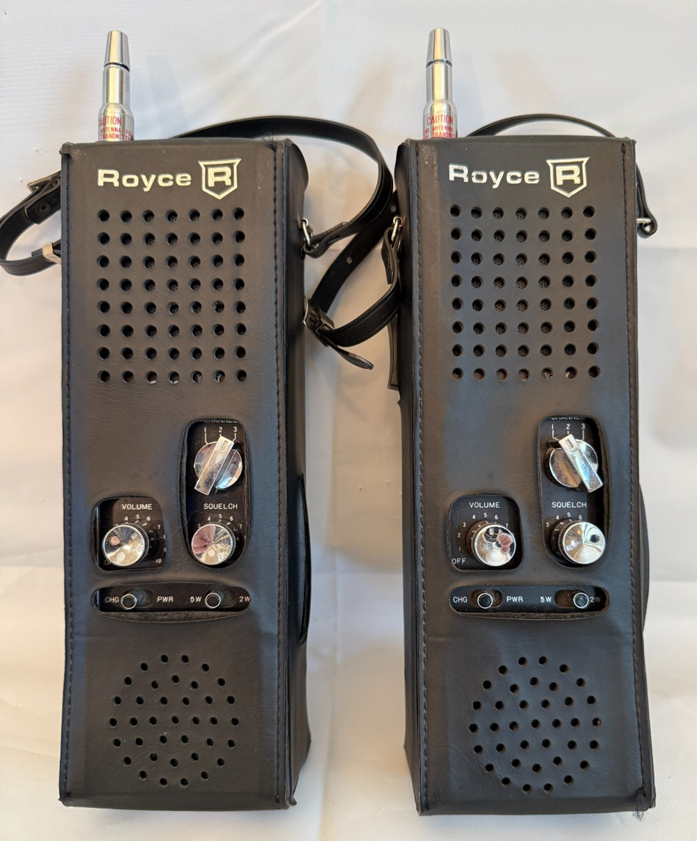 Vintage Royce 1-406 Handheld CB Radio Transceiver Pair w/ Cases Untested 1975